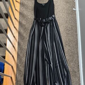 Lily Rose Black and White Striped jumpsuit